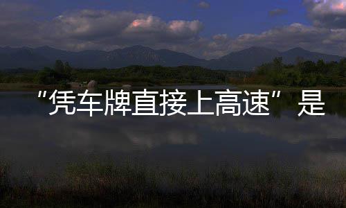 凭的信读息解车牌直接准确上高速是不