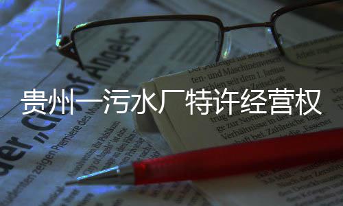 经营权终特许一污贵州止水厂
