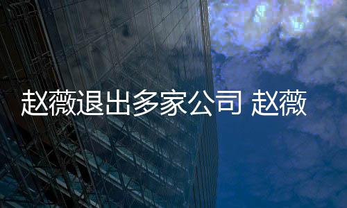 件是退出多家回事消息薇事公司赵薇 赵怎么最新